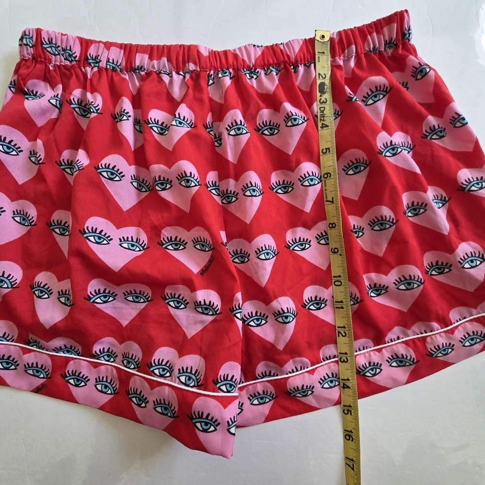 Bouffants & Broken Pajama  Small Hearts Red Eyes Shorts - Picture 5 of 7